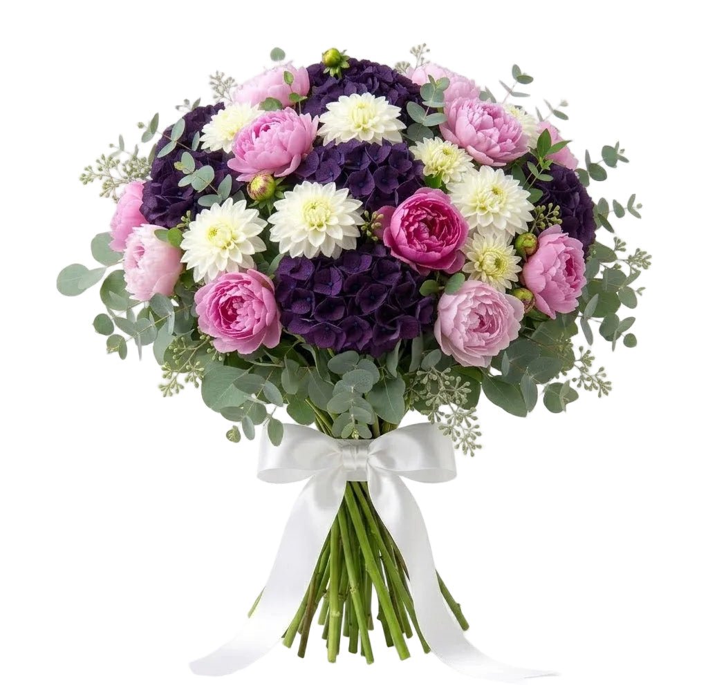 Enchanted Hydrangea, Peony and White Dahlia Bouquet - Florist London