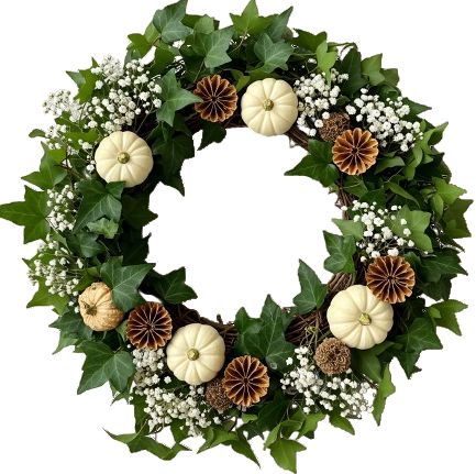 Enchanted Pumpkin Garden Door Wreath