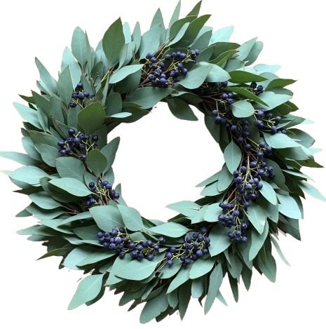 Eucalyptus Populus with Viburnum Berry Wreath - Florist London