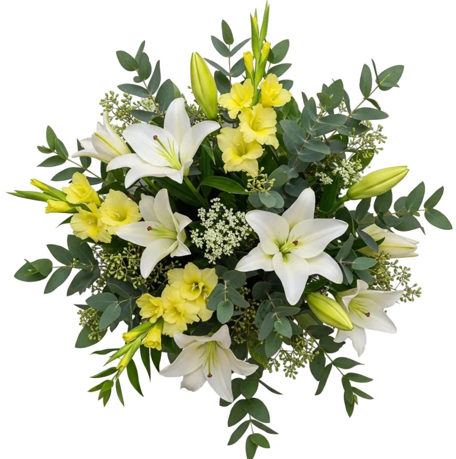 Fancy Bouquet of Gladiolus and White Lily - Florist London