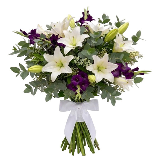 Fancy Bouquet of Gladiolus and White Lily - Florist London