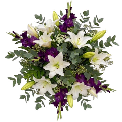 Fancy Bouquet of Gladiolus and White Lily - Florist London