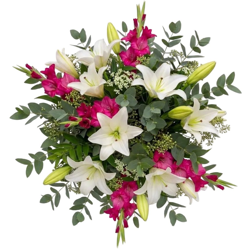 Fancy Bouquet of Gladiolus and White Lily - Florist London