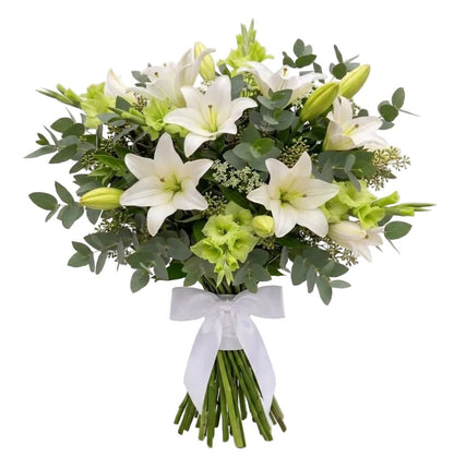 Fancy Bouquet of Gladiolus and White Lily - Florist London