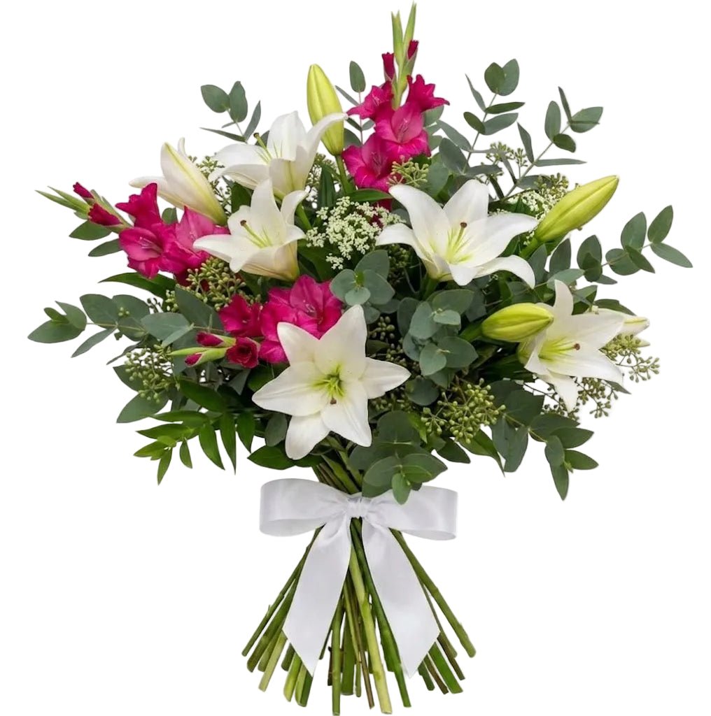 Fancy Bouquet of Gladiolus and White Lily - Florist London