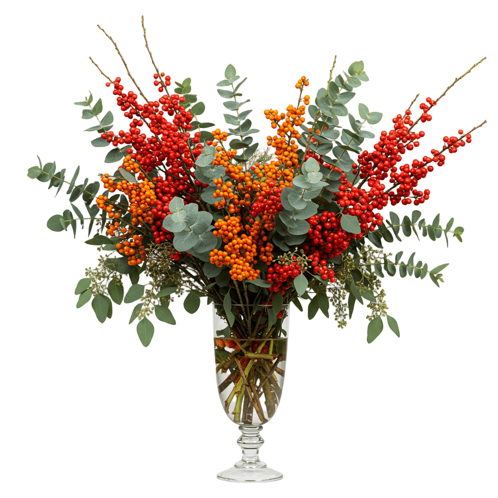 Festive Ilex & Eucalyptus Berry Vase Arrangement - Florist London