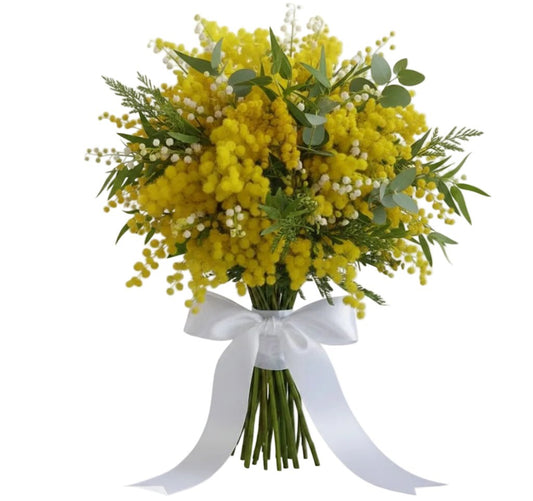 Fragrant Bouquet of Mimosa and Lily of the Valley - Florist London