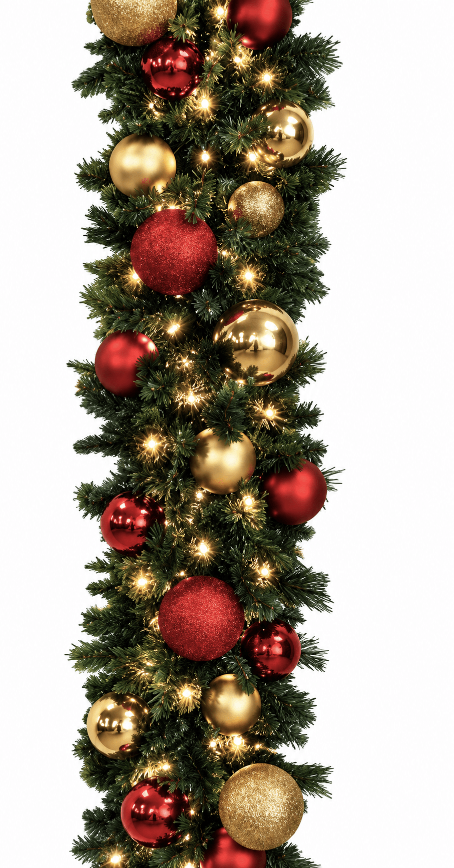 Garland with Red and Gold Baubles - Florist London