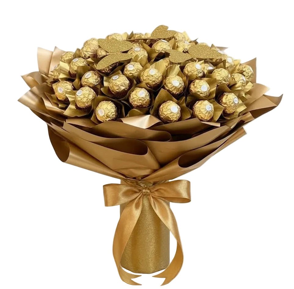 Gold Chocolates Bouquet with Butterfly - Florist London