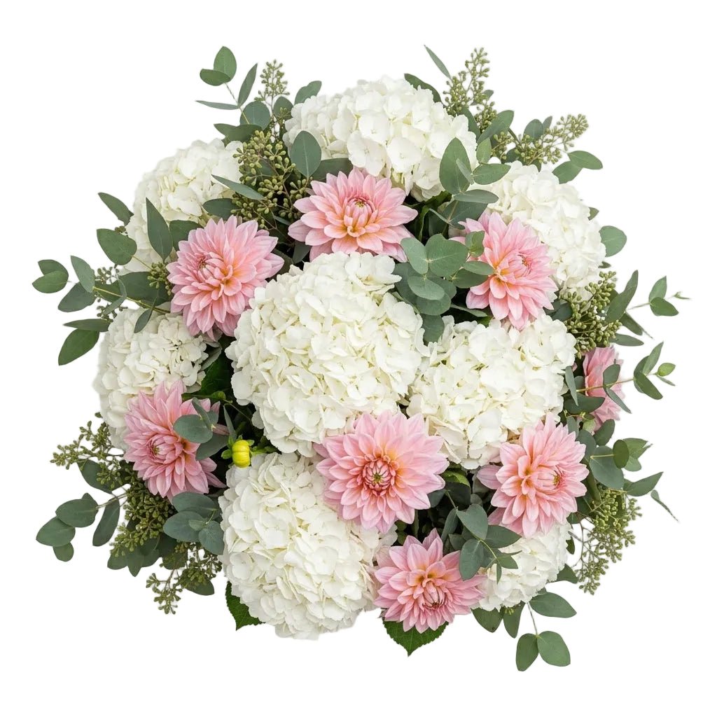 Gorgeous Bouquet of Hydrangea and Pink Dahlia Bouquet - Florist London