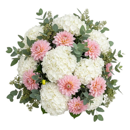 Gorgeous Bouquet of Hydrangea and Pink Dahlia Bouquet - Florist London