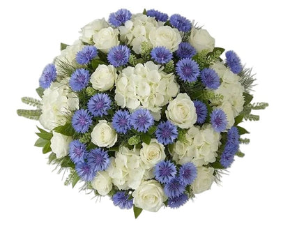 Gorgeous Bouquet of Hydrangea with Cornflowers and Roses - Florist London