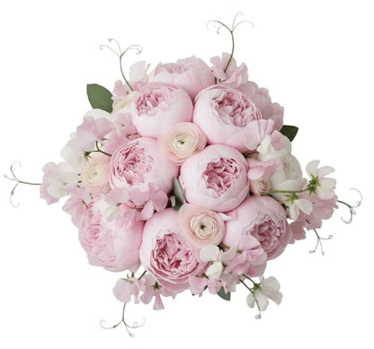 Gorgeous Bouquet of Peonies and Ranunculus with Sweet Peas - Florist London