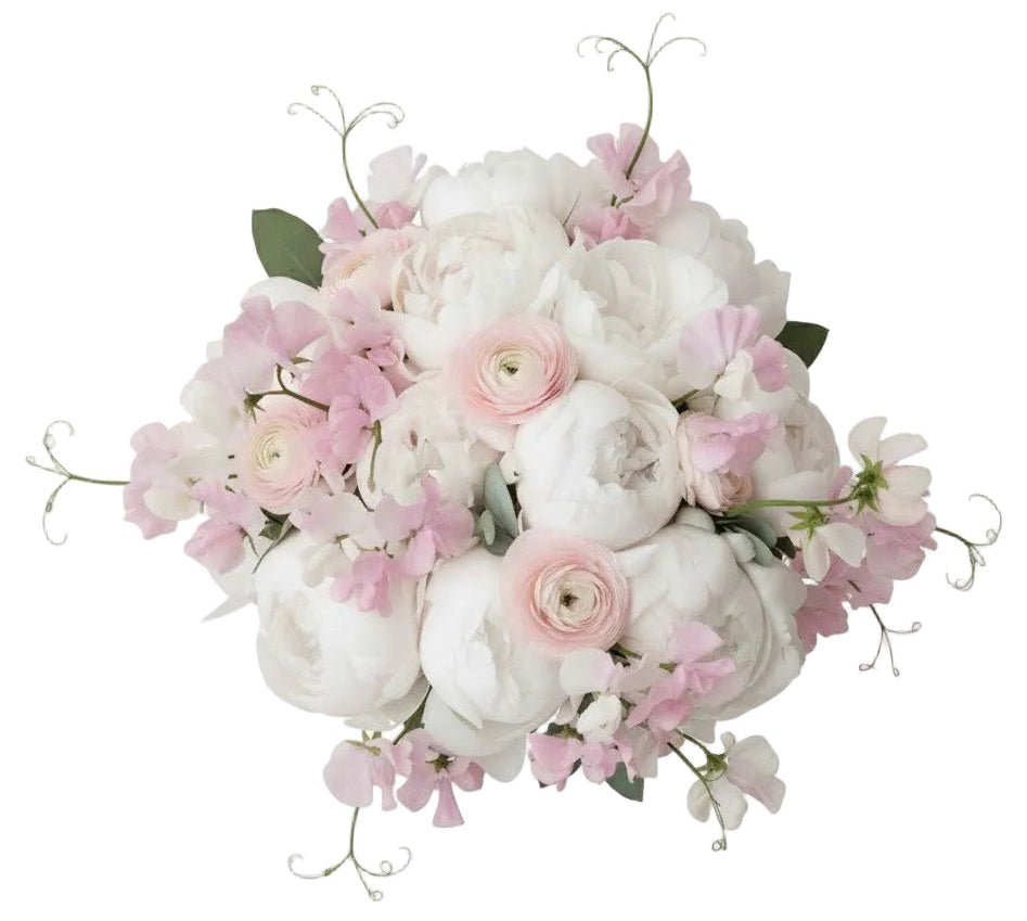Gorgeous Bouquet of Peonies and Ranunculus with Sweet Peas - Florist London
