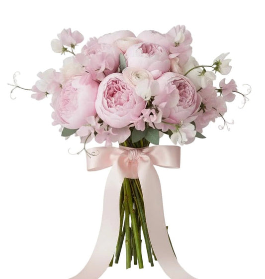 Gorgeous Bouquet of Peonies and Ranunculus with Sweet Peas - Florist London