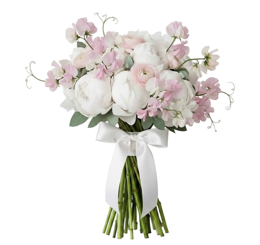 Gorgeous Bouquet of Peonies and Ranunculus with Sweet Peas - Florist London