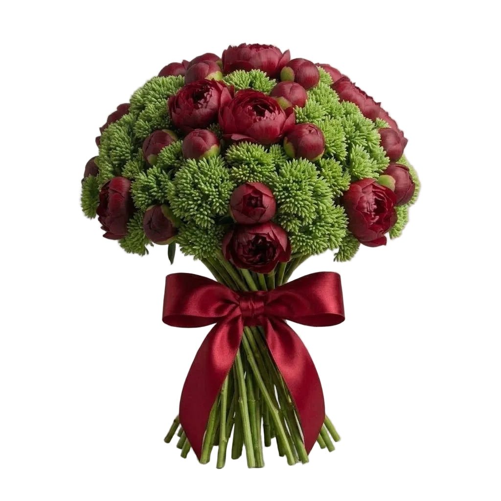 Gorgeous Bouquet of Peonies with Sedum - Florist London