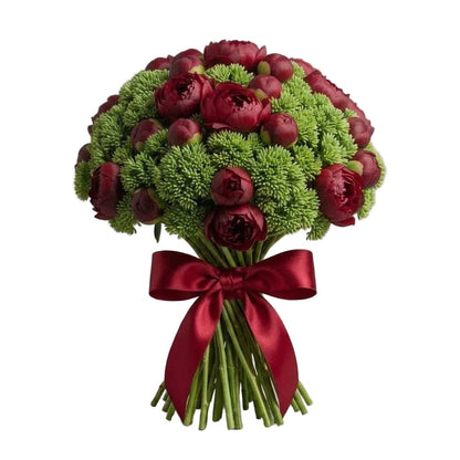 Gorgeous Bouquet of Peonies with Sedum - Florist London