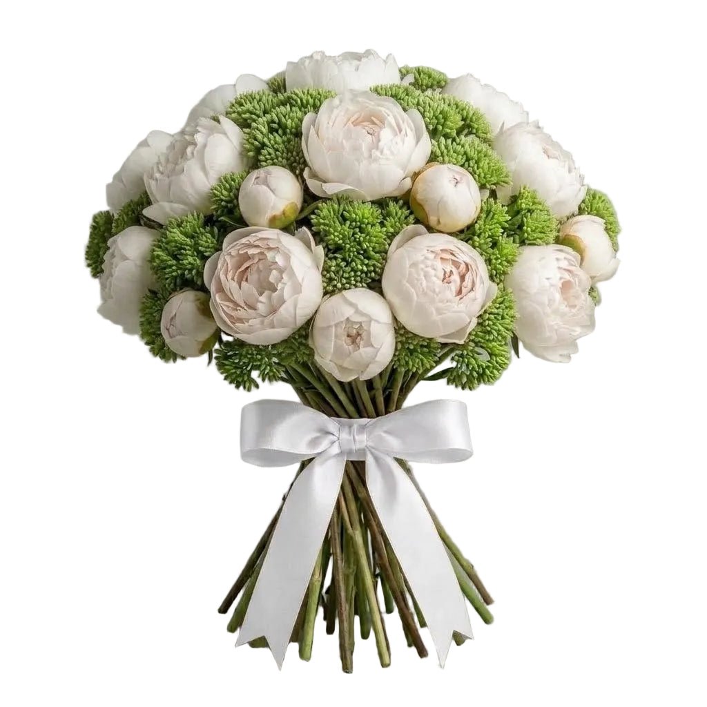 Gorgeous Bouquet of Peonies with Sedum - Florist London
