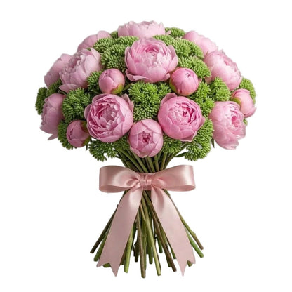 Gorgeous Bouquet of Peonies with Sedum - Florist London