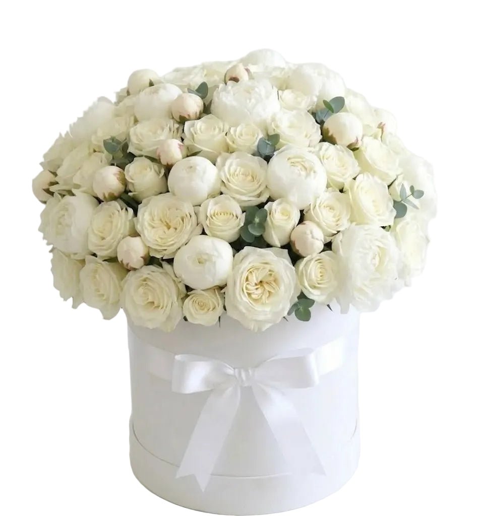 Gorgeous Box of Peonies and White Roses - Florist London