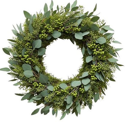 Green Berries Natural Door Wreath - Florist London
