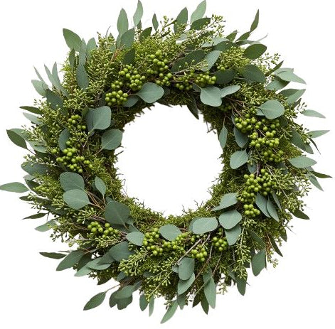 Green Berries Natural Door Wreath