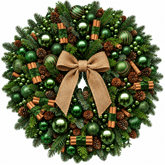Green Festive Christmas Wreath - Florist London