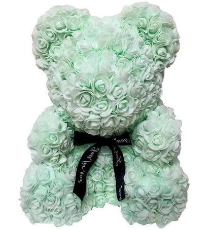 Green Flower Foam Forever Rose Teddy Bear - Florist London