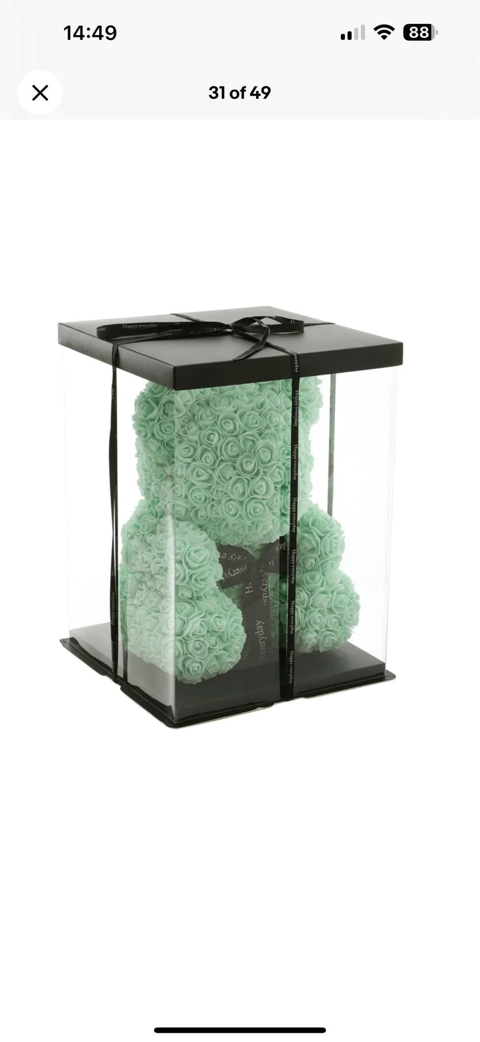 Green Flower Foam Forever Rose Teddy Bear - Florist London