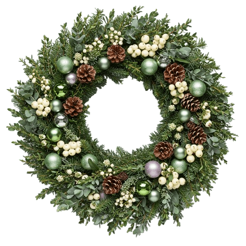 Green Glow Christmas Wreath - Florist London