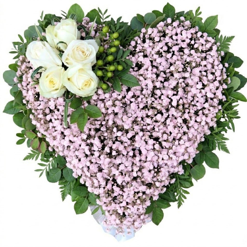 Gypsophila Heart with Roses - Florist London