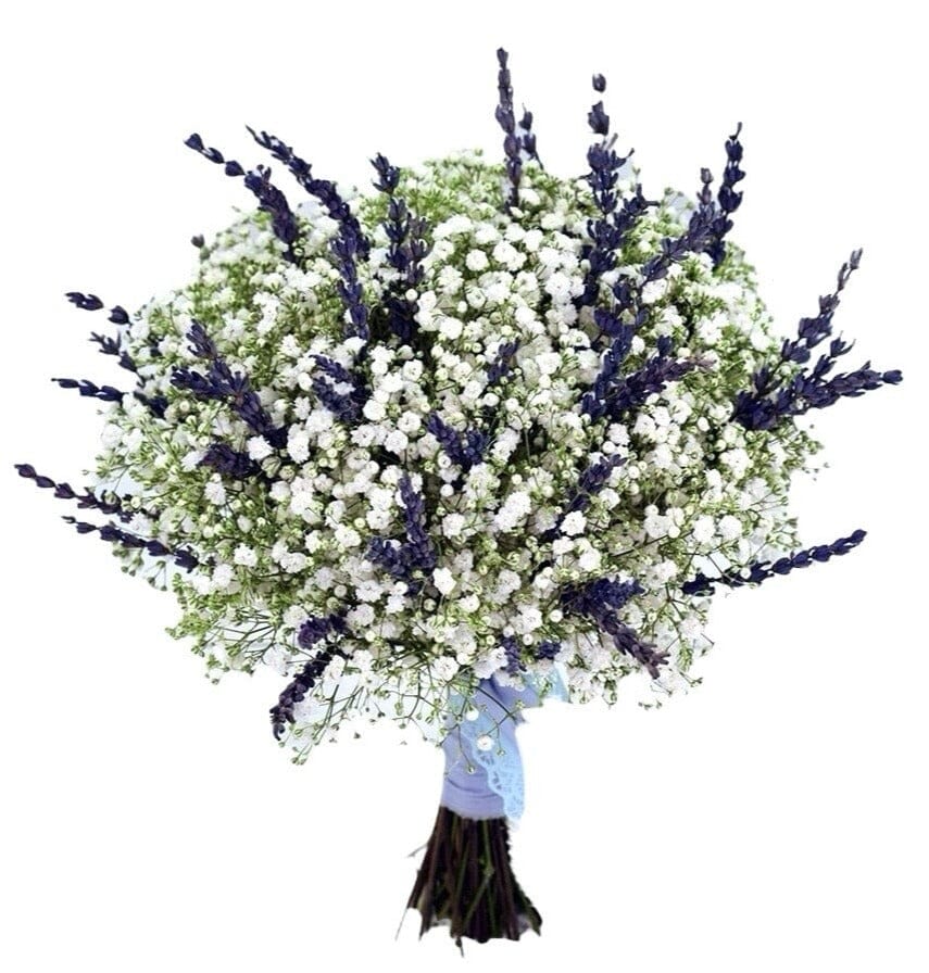 Gypsophila with Lavender Wedding Bouquet - Florist London