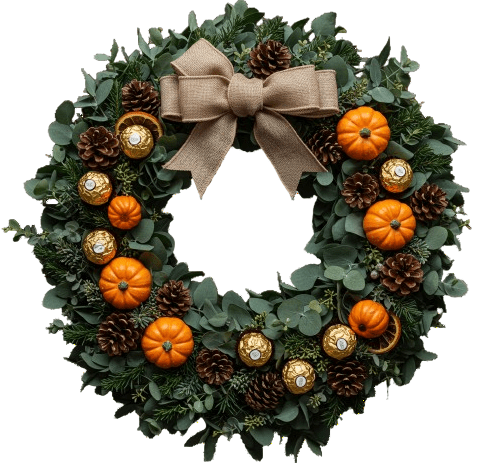 Halloween Trick & Treat Pumpkin Wreath - Florist London