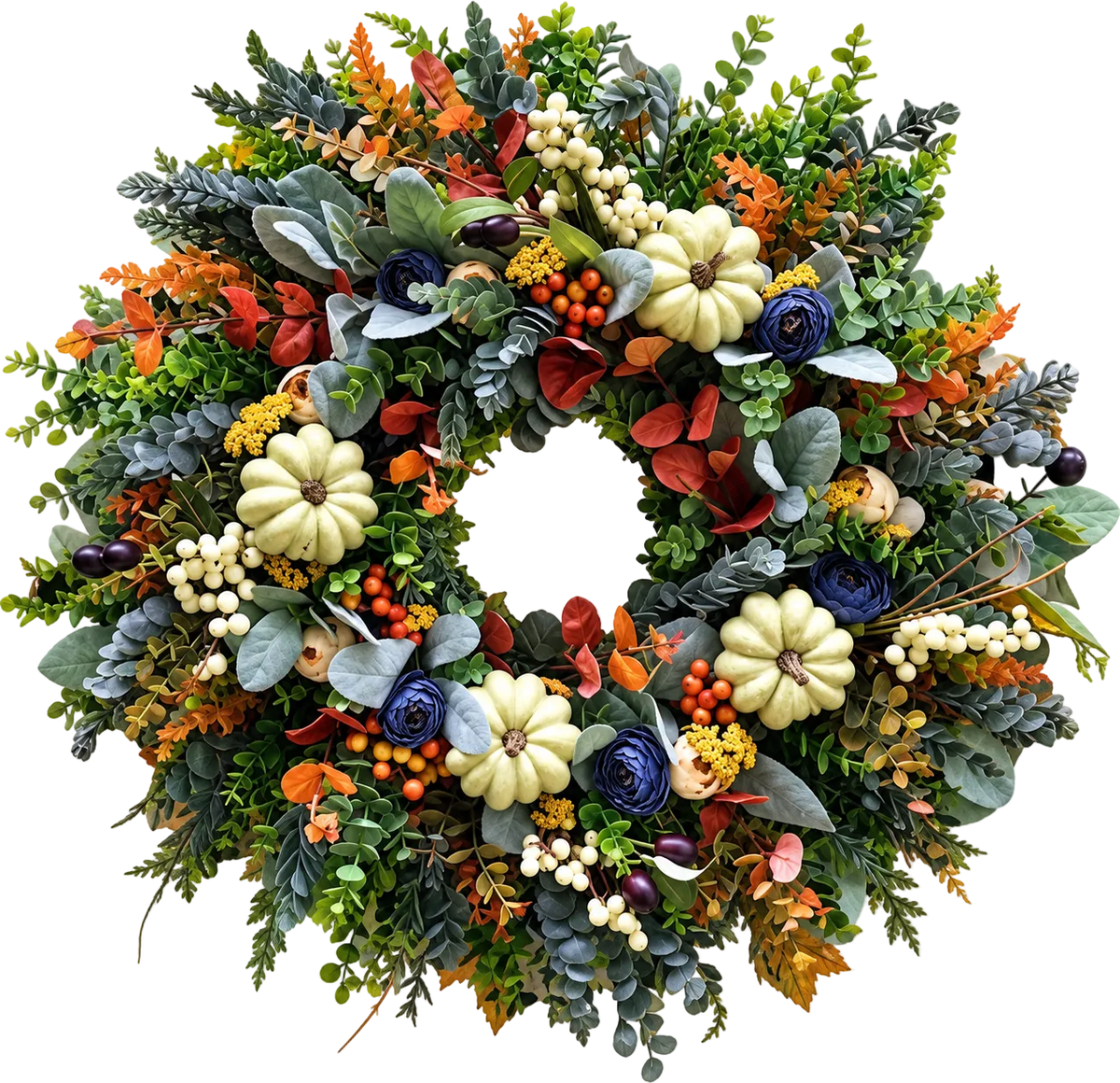 Halloween Wreath with White Pumpkins - Florist London