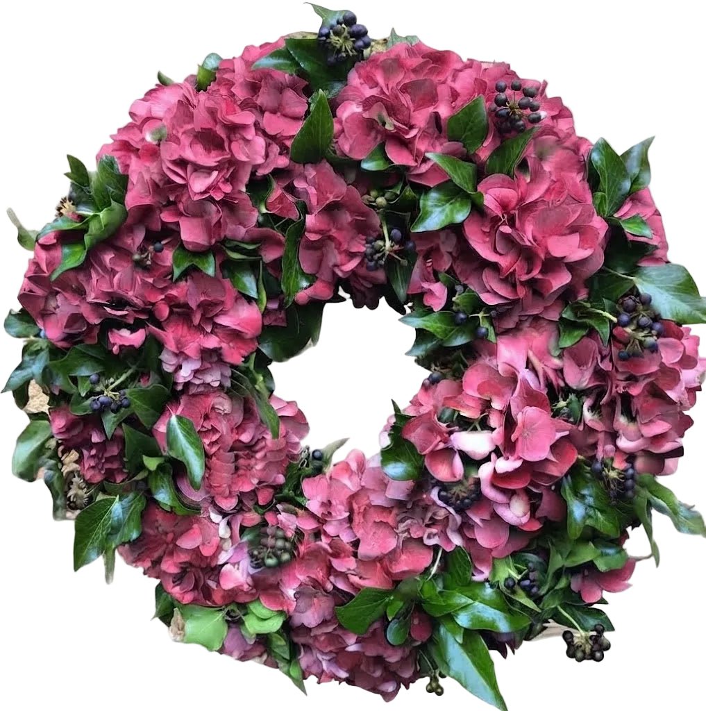 Hydrangea Rafined Door Wreath - Florist London