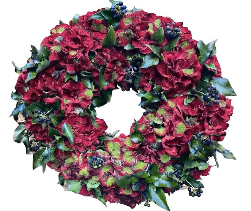 Hydrangea Rafined Door Wreath - Florist London
