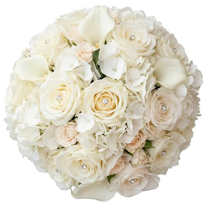 Hydrangea with Roses and Calla Lily Wedding Bouquet - Florist London