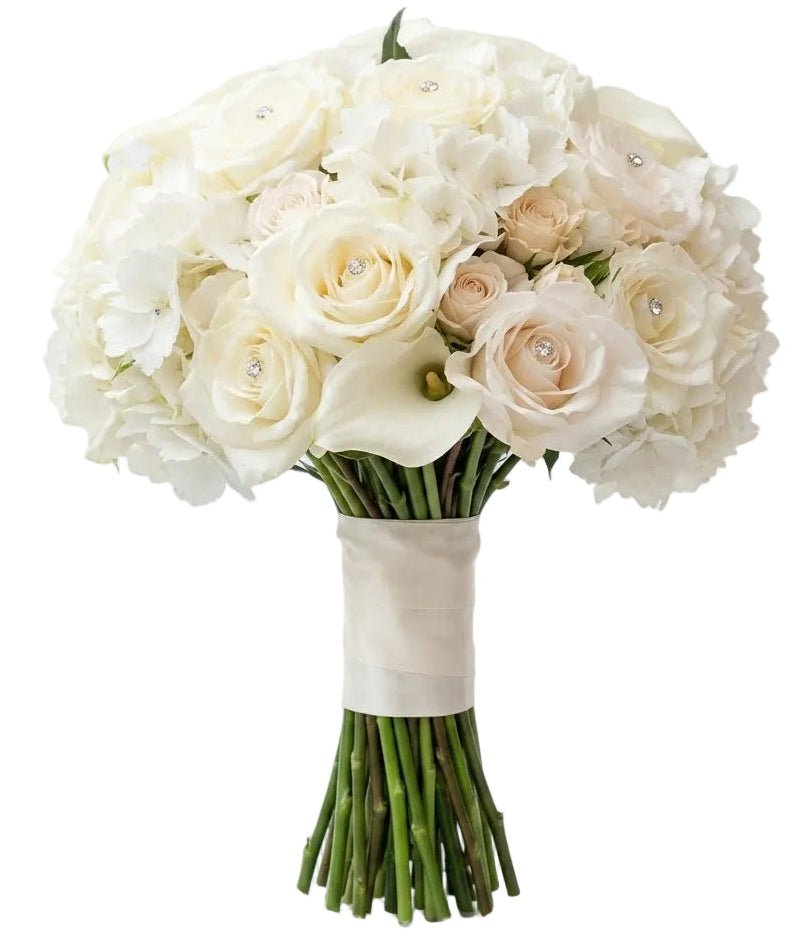 Hydrangea with Roses and Calla Lily Wedding Bouquet - Florist London