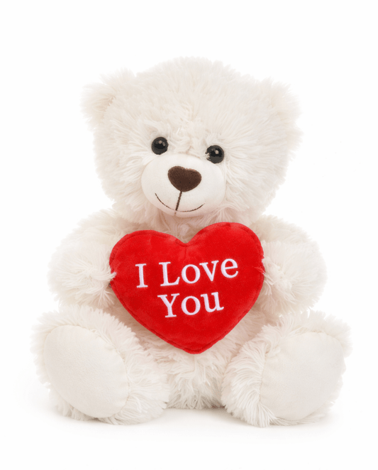 I love You Cream Plush Teddy 33cm - Florist London