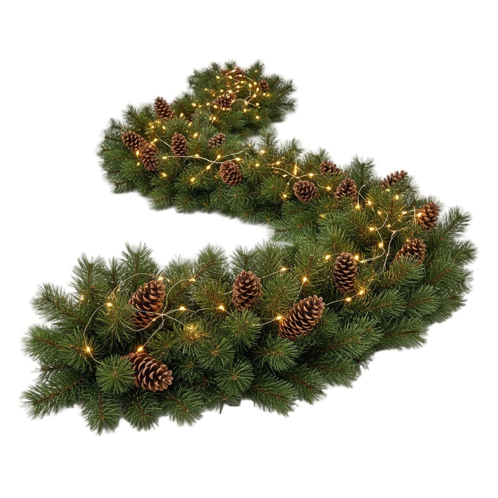 Illuminated Spruce Garland with Pinecone - Florist London