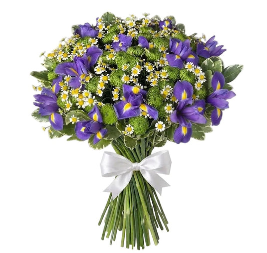 Iris in Green Pretty Bouquet - Florist London