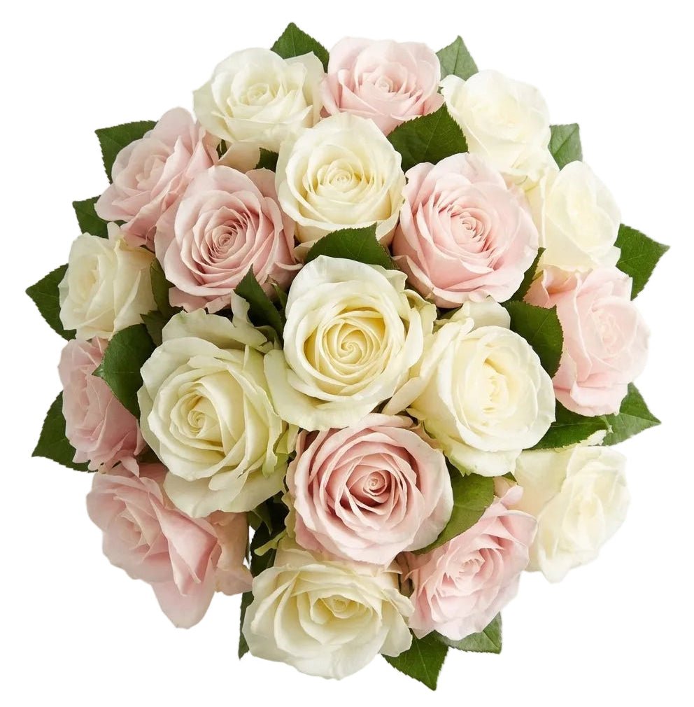 Light Pink and Ivory Roses Wedding Bouquet - Florist London