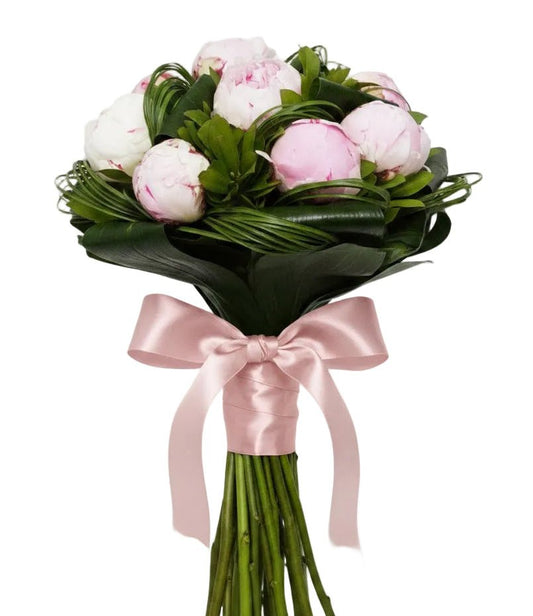 Light Pink Peonies with Greenery - Florist London