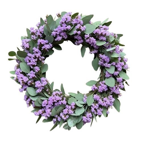 Limonium with Eucalyptus Wreath - Florist London