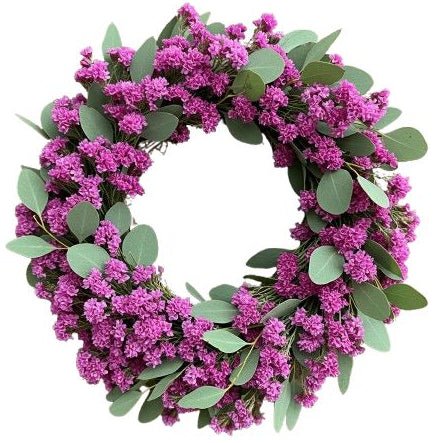 Limonium with Eucalyptus Wreath - Florist London