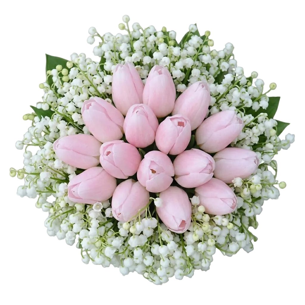 Lovely Bouquet of Lily of the Valley and Tulips - Florist London
