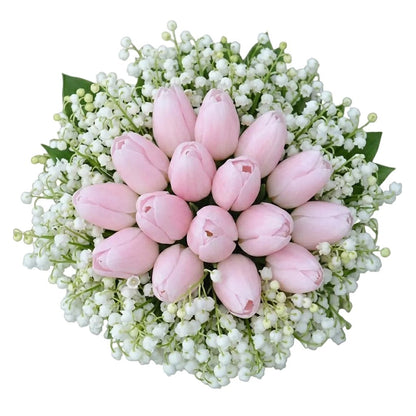 Lovely Bouquet of Lily of the Valley and Tulips - Florist London