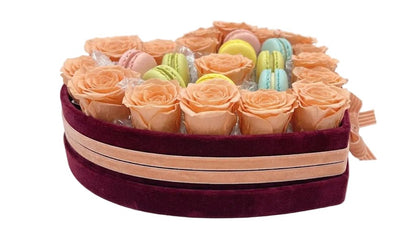 Lovely Sweet Box of Roses and Macaroons - Florist London
