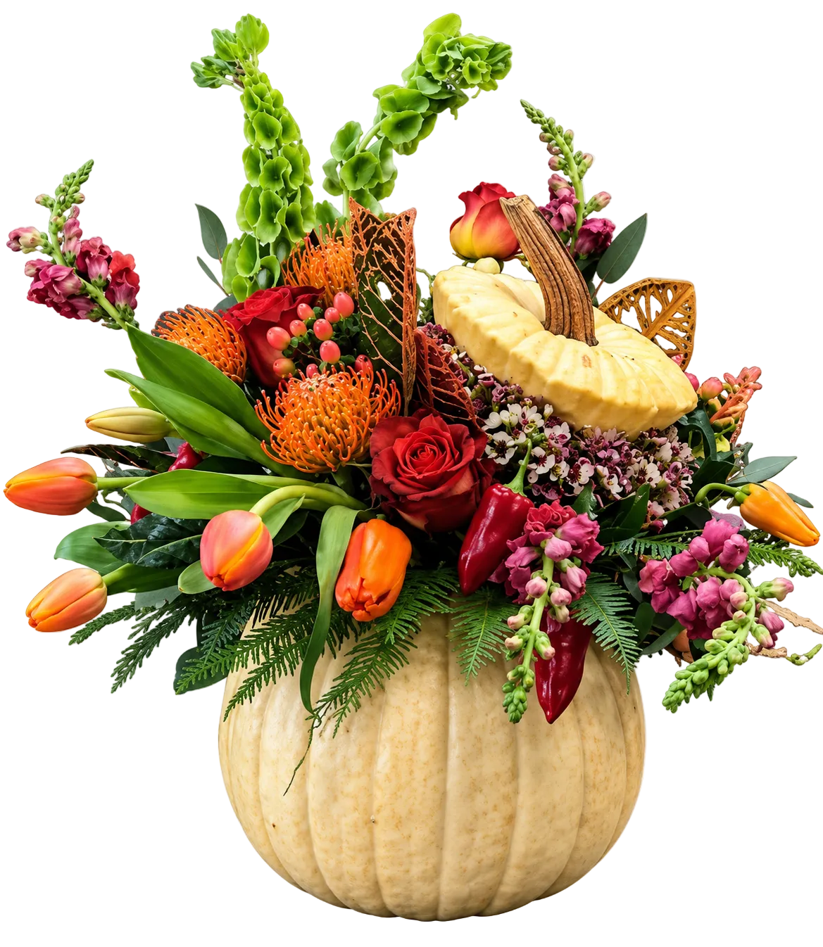 Lovely White Pumpkin Arrangement - Florist London